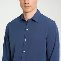 Van Heusen All Way Stretch Performance Mens Long Sleeve Slim Fit Button-Down Shirt