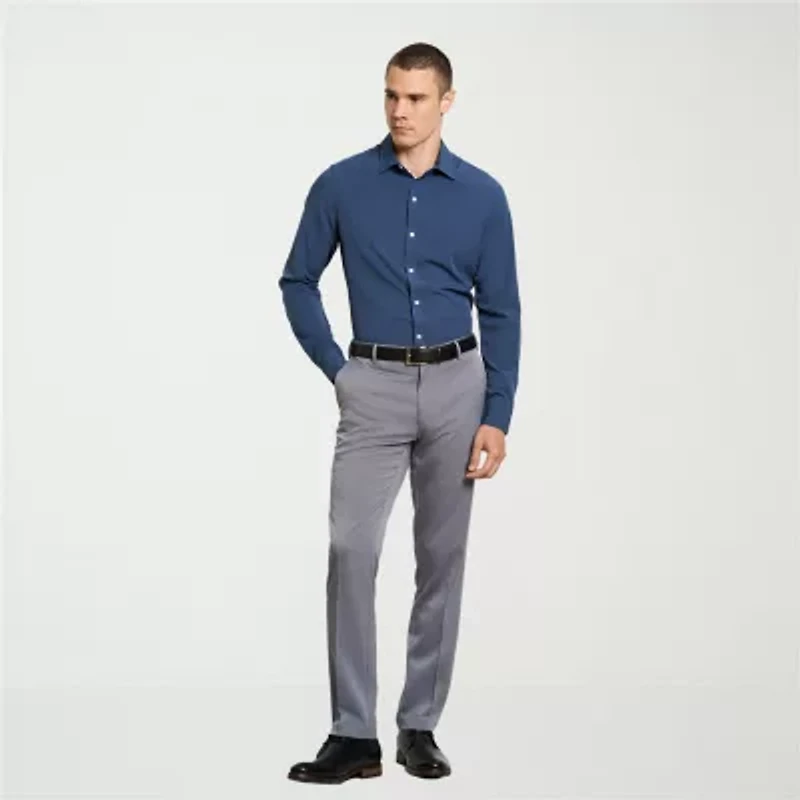 Van Heusen All Way Stretch Performance Mens Long Sleeve Slim Fit Button-Down Shirt