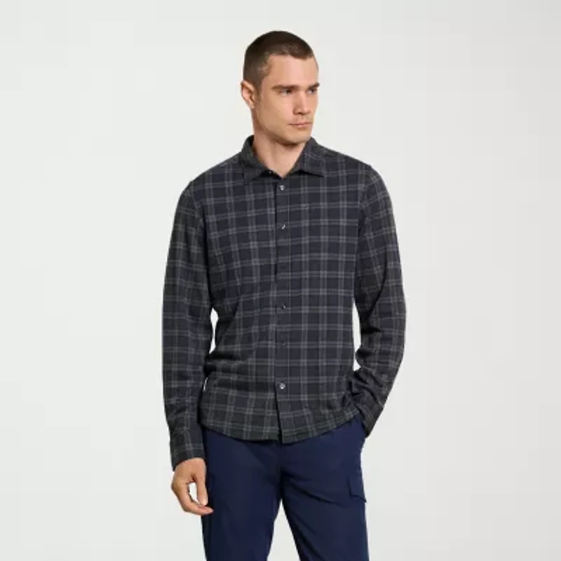 Van Heusen Performance Mens Long Sleeve Slim Fit Button-Down Shirt