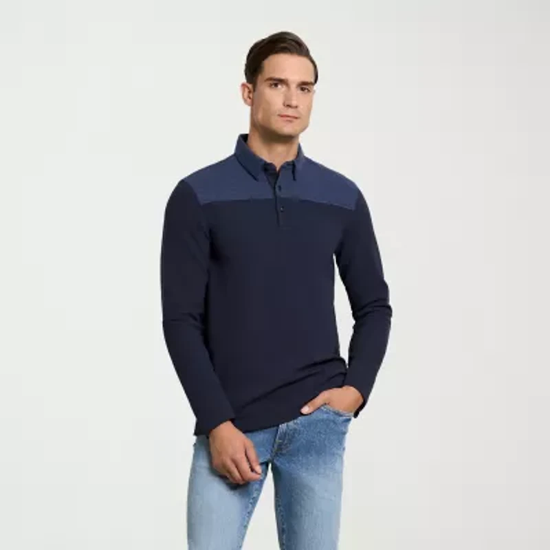 Van Heusen Essential Mens Regular Fit Long Sleeve Polo Shirt