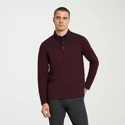 Van Heusen Essential Mens Regular Fit Long Sleeve Polo Shirt