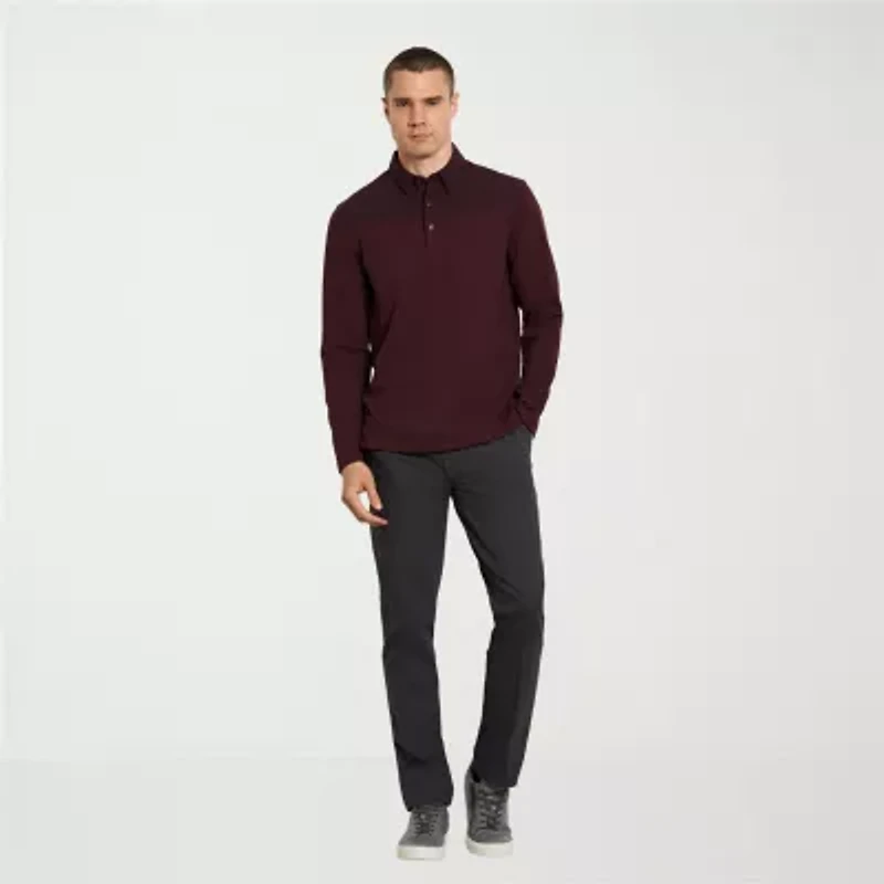 Van Heusen Essential Mens Regular Fit Long Sleeve Polo Shirt
