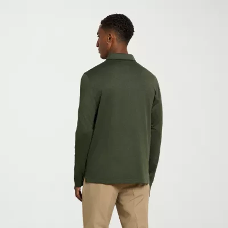 Van Heusen Performance Mens Regular Fit Long Sleeve Polo Shirt