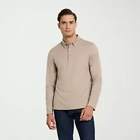 Van Heusen Performance Mens Regular Fit Long Sleeve Polo Shirt