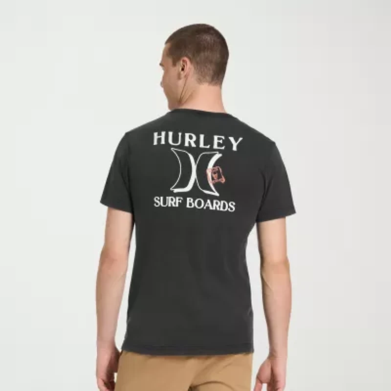 Hurley Mens Crew Neck Short Sleeve Regular Fit Graphic T-Shirt