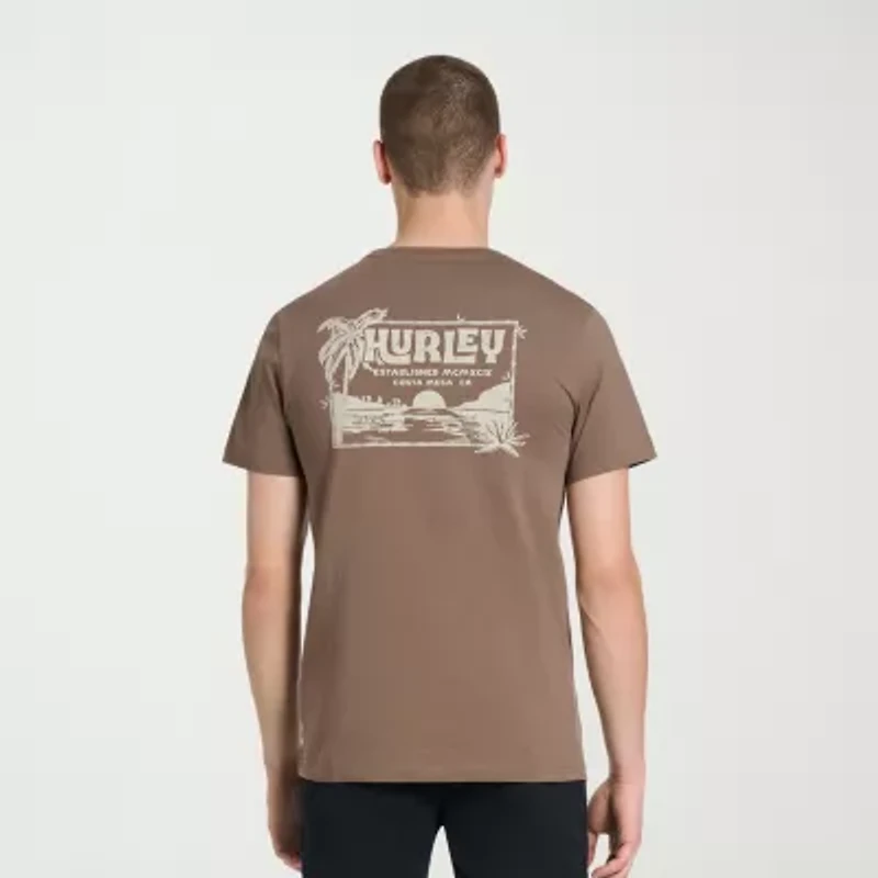 Hurley Mens Crew Neck Short Sleeve Regular Fit Graphic T-Shirt