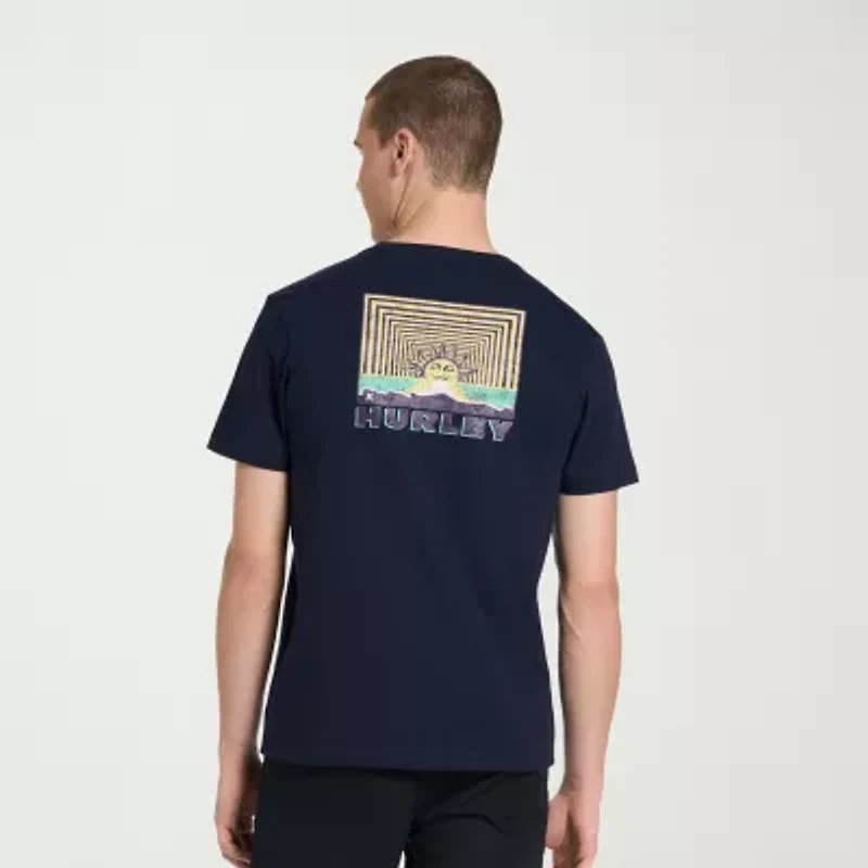 Hurley Mens Crew Neck Short Sleeve Regular Fit Graphic T-Shirt