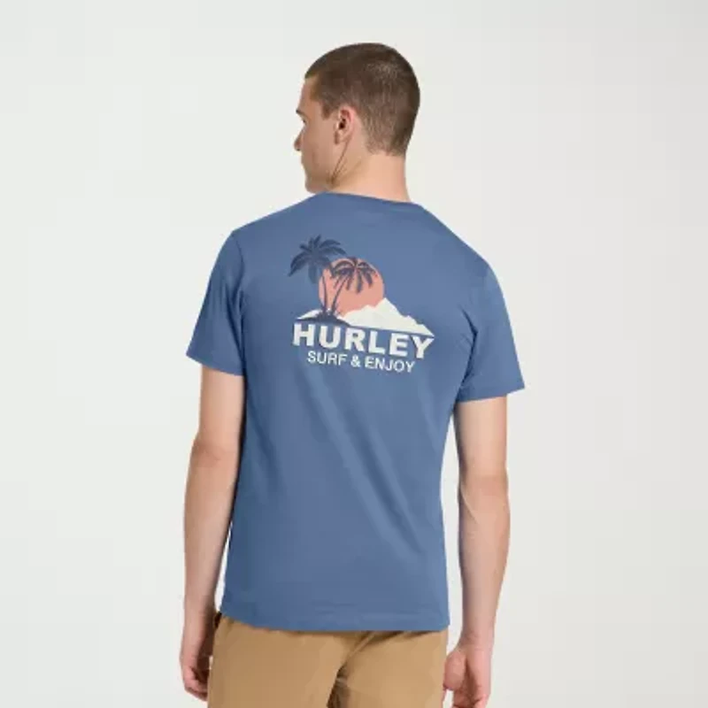 Hurley Mens Crew Neck Short Sleeve Regular Fit Graphic T-Shirt