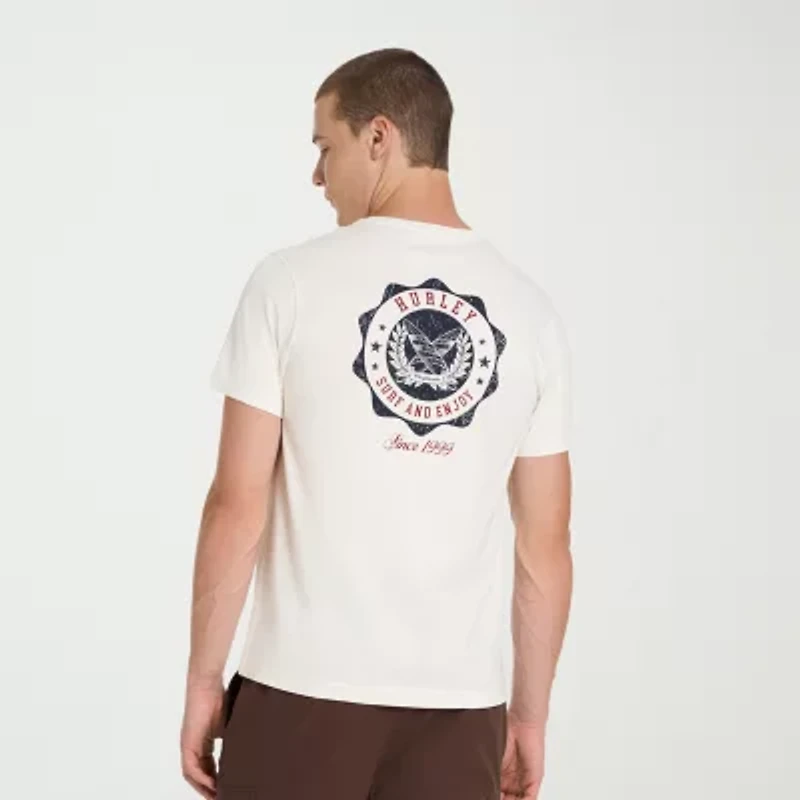 Hurley Mens Crew Neck Short Sleeve Regular Fit Graphic T-Shirt