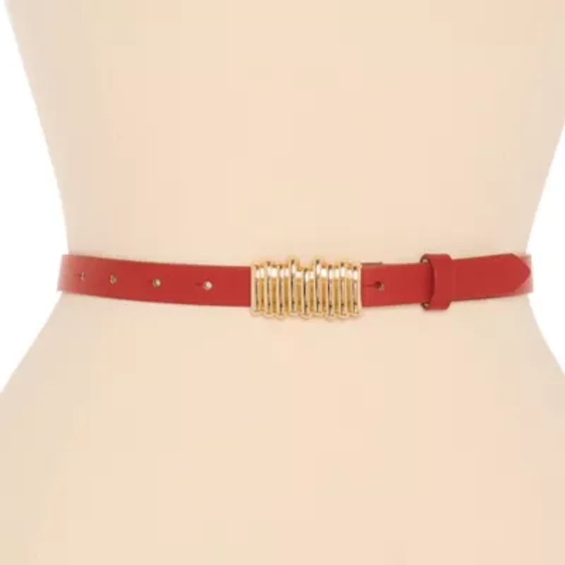Worthington Skinny Sketch Buckle Womens Belt