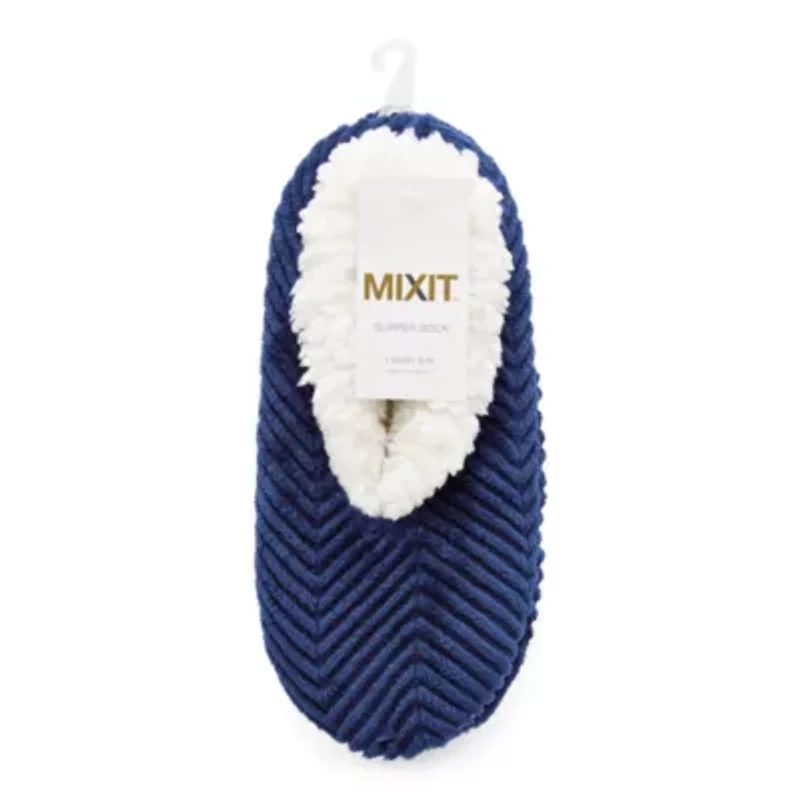 Mixit Chevron Cozy Womens 1 Pair Slipper Socks