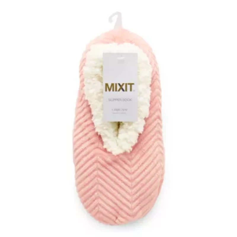 Mixit Chevron Cozy Womens 1 Pair Slipper Socks