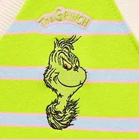 Womens Long Sleeve Button Grinch Juniors Striped Cardigan