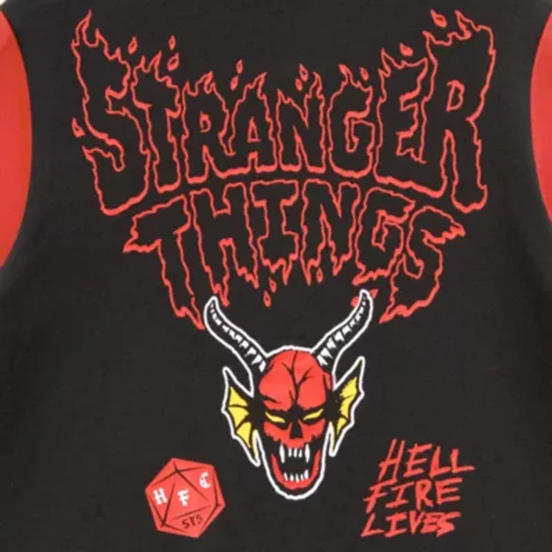 Womens Juniors Stranger Things Fleece Midweight Bomber Jacket