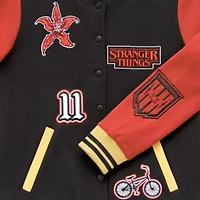 Womens Stranger Things Fleece Midweight Juniors Bomber Jacket