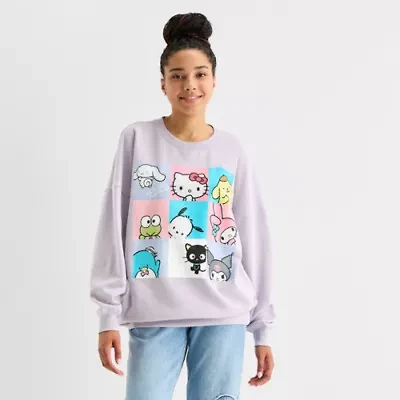Hello Kitty And Friends Sweatshirt Womens Juniors Crew Neck Long Sleeve