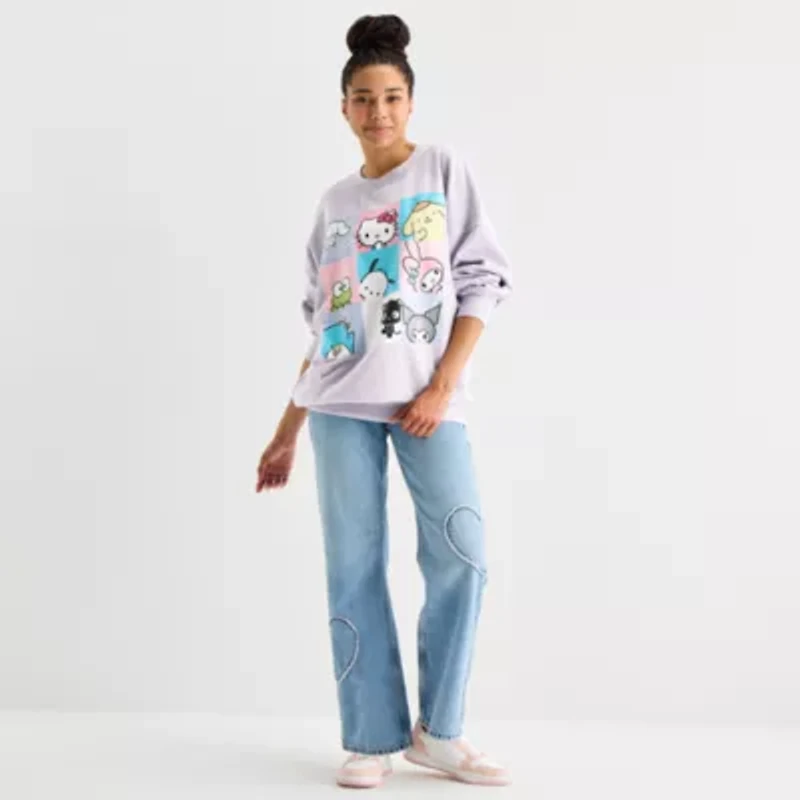 Hello Kitty And Friends Sweatshirt Womens Juniors Crew Neck Long Sleeve