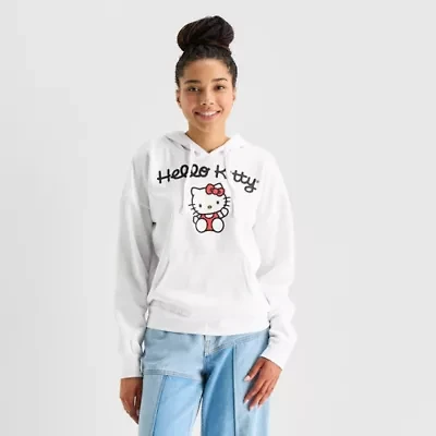 Womens Hooded Long Sleeve Hello Kitty Juniors Sweatshirt