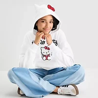 Womens Hooded Long Sleeve Hello Kitty Juniors Sweatshirt