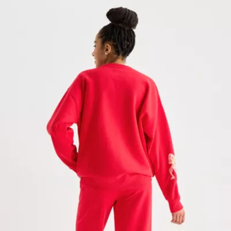 New World Strawberry Shortcake Womens Juniors Crew Neck Long Sleeve Sweatshirt