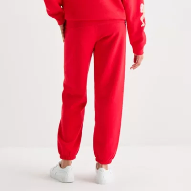 New World Strawberry Shortcake Womens Juniors Cuffed Fleece Jogger Pant