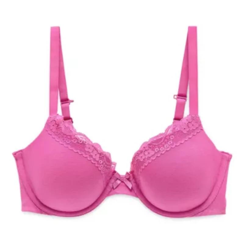 Ambrielle Cotton Womens Medium Support Demi Bra