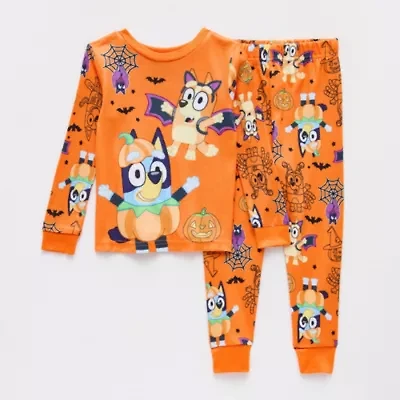Halloween Toddler Girls Bluey Crew Neck Long Sleeve 2-pc. Pajama Sets