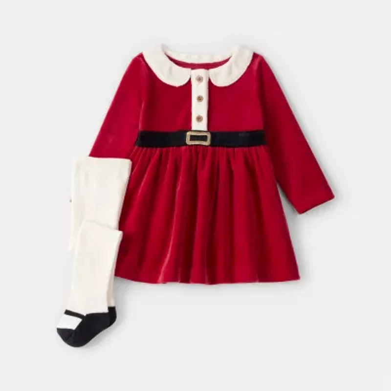 Carter's Baby Girls Long Sleeve Fitted A-Line Dress