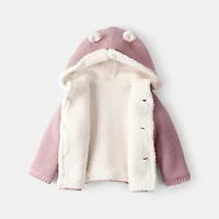 Carter's Baby Girls Hooded Long Sleeve Button Cardigan