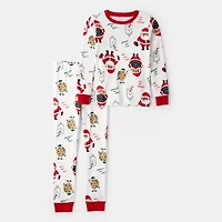 Carter's Family Matching Santa Little & Big Kid Unisex Rib Round Neck Long Sleeve 2-pc. Pajama Sets