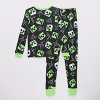 Big Kid Boys Minecraft Crew Neck Long Sleeve 2-pc. Pajama Sets