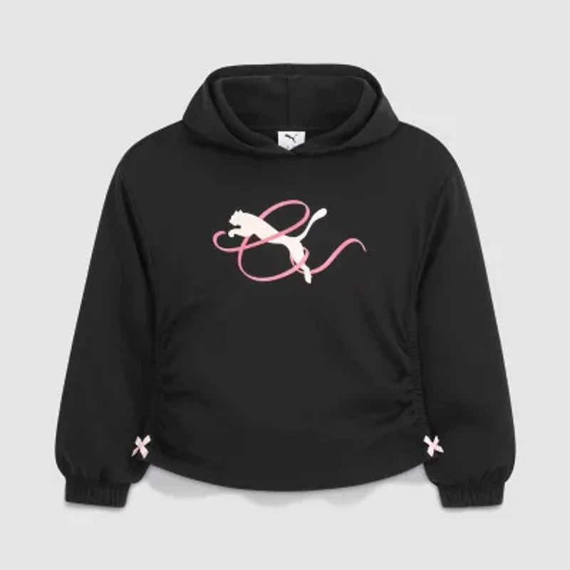 PUMA Big Kid Girls Long Sleeve Fleece Active Hoodie