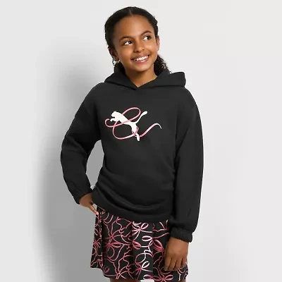 PUMA Big Kid Girls Long Sleeve Fleece Active Hoodie