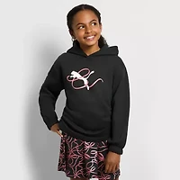 PUMA Big Kid Girls Long Sleeve Fleece Active Hoodie