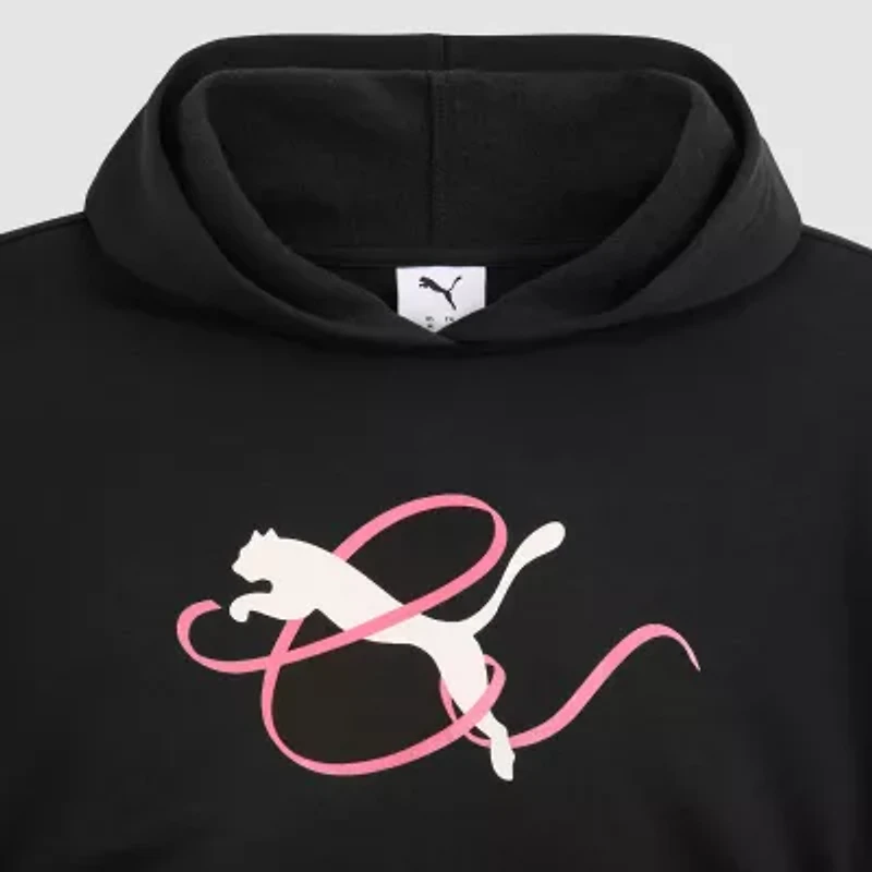 PUMA Big Kid Girls Long Sleeve Fleece Active Hoodie