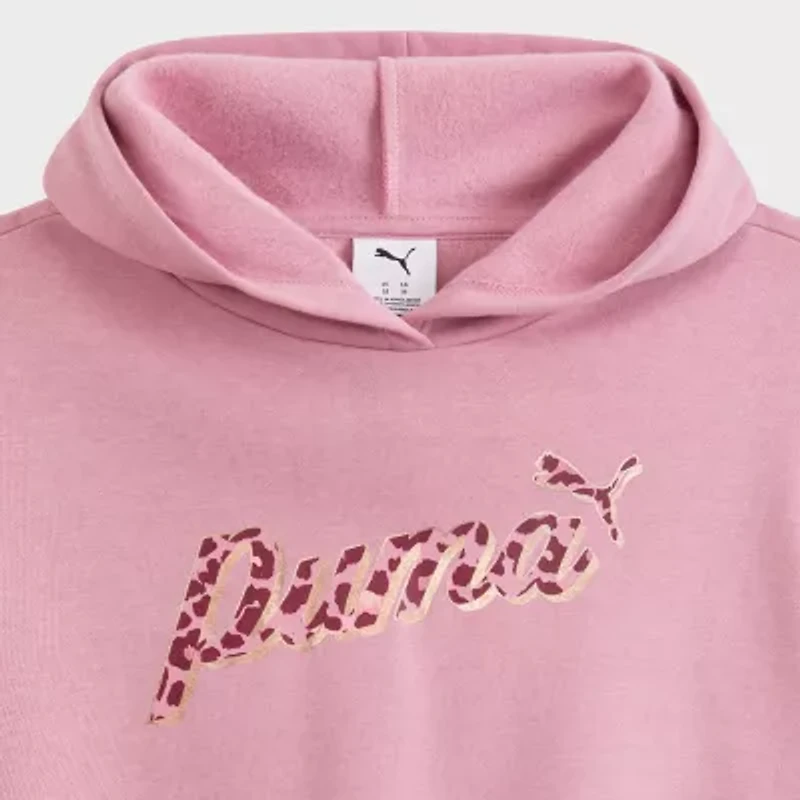 PUMA Big Kid Girls Long Sleeve Fleece Active Hoodie