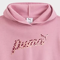 PUMA Big Kid Girls Long Sleeve Fleece Active Hoodie