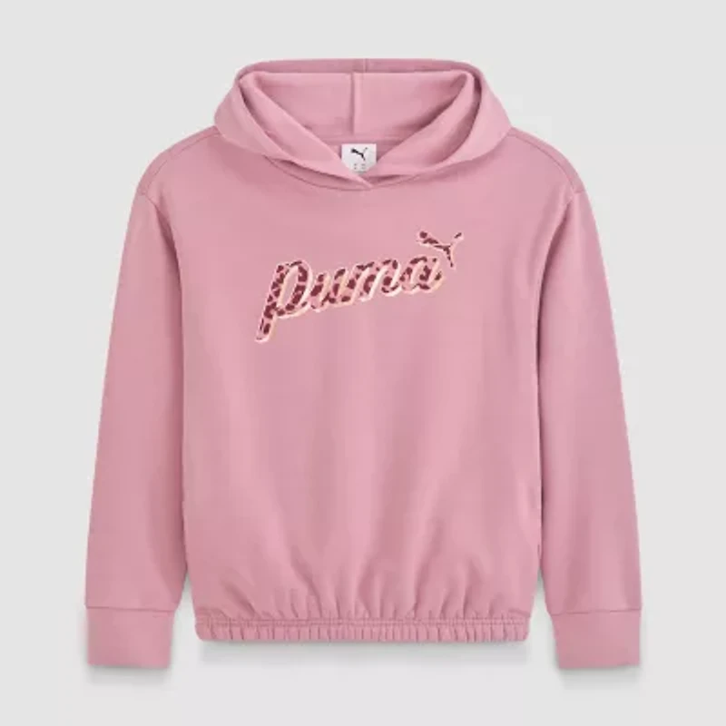 PUMA Big Kid Girls Long Sleeve Fleece Active Hoodie