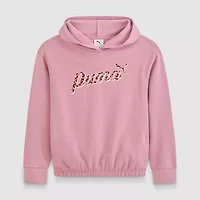 PUMA Big Kid Girls Long Sleeve Fleece Active Hoodie