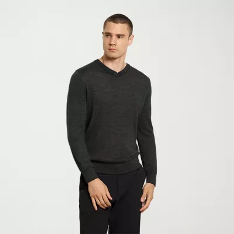 Van Heusen Essential Mens V Neck Long Sleeve Pullover Sweater