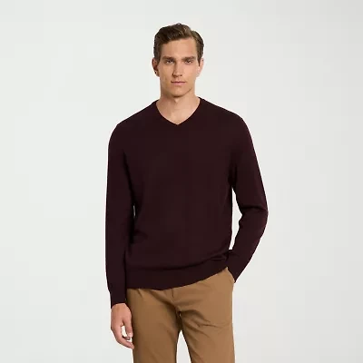 Van Heusen Essential Mens V Neck Long Sleeve Pullover Sweater