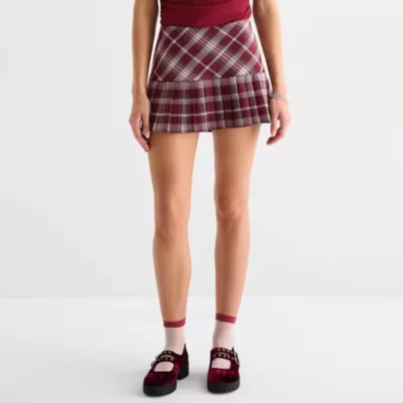 Forever 21 Womens Low Rise Mini Juniors Pleated Skirt