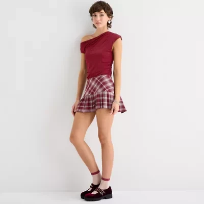 Forever 21 Womens Low Rise Mini Juniors Pleated Skirt