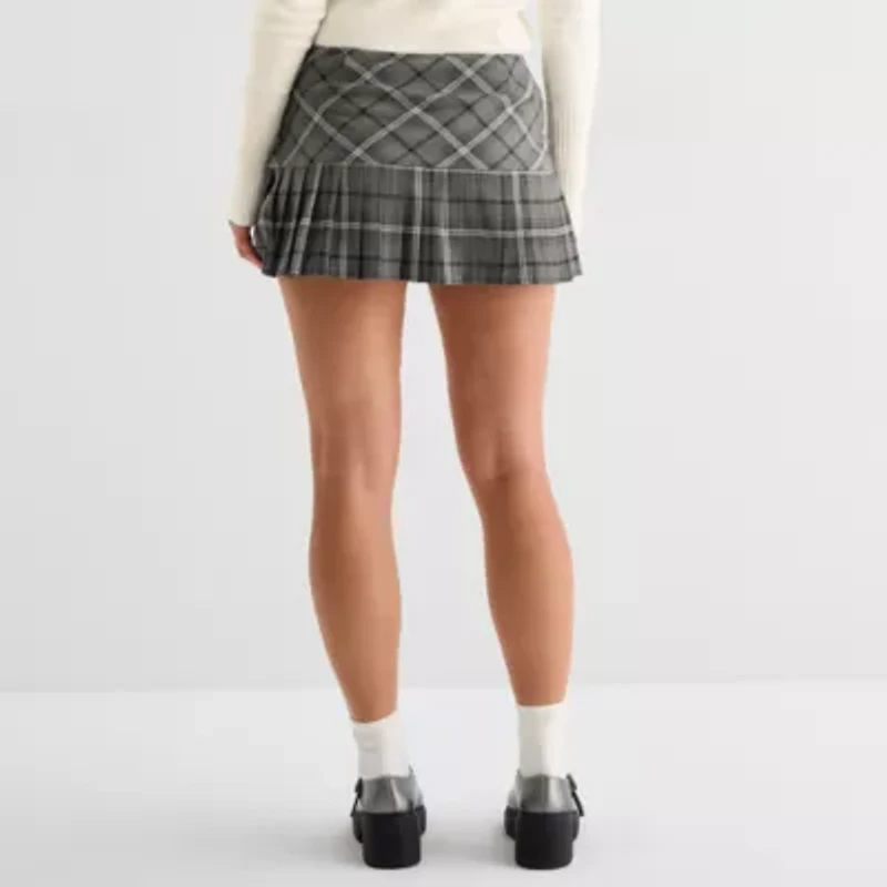 Forever 21 Womens Mid Rise Mini Juniors Pleated Skirt