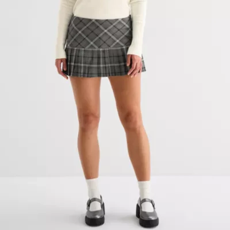 Forever 21 Womens Mid Rise Mini Juniors Pleated Skirt