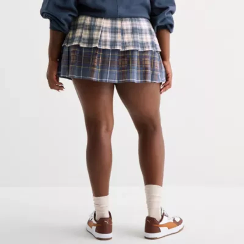 Arizona Womens Juniors Plus Pleated Skirt