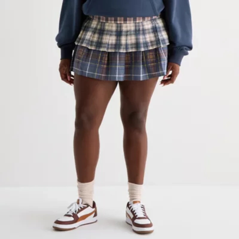 Arizona Womens Juniors Plus Pleated Skirt