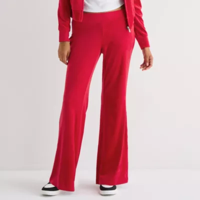 Juicy By Couture Womens Juniors Flare Mid Rise Track Pant