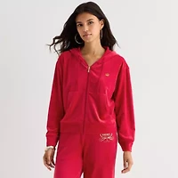 Juicy By Couture Womens Juniors Hooded Lightweight Track Jacket