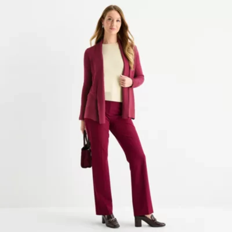 Liz Claiborne Womens Long Sleeve Open Front Cardigan